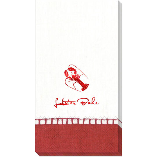 Red Border Design Your Own Caspari Guest Towels